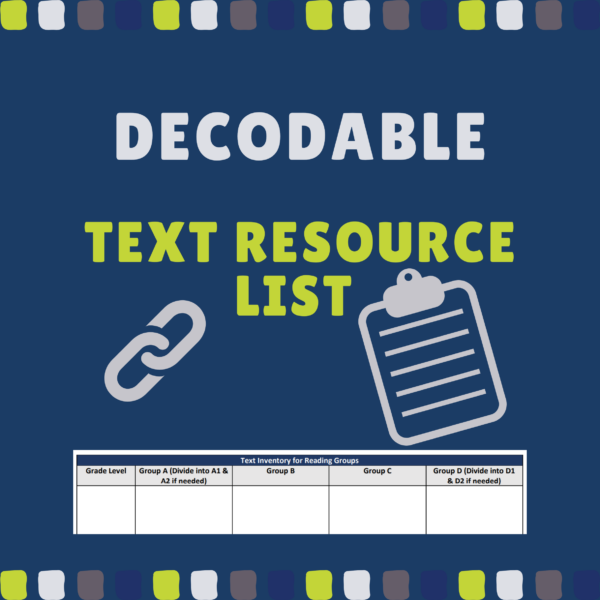 Decodable Text Resource List and Template